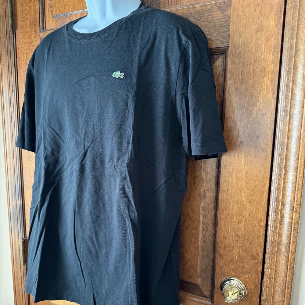 #22 Lacoste Black Crewneck Short Sleeve Tee Size 8 (3XL) - Picture 5 of 11